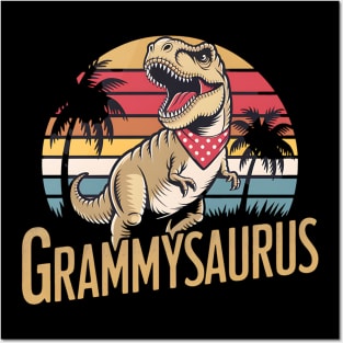 Grammysaurus T Rex Dinosaur Grammy Saurus Mother's Day Posters and Art